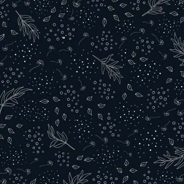 Yapraklı çiçek vektör geçmişi, tebrik kartı için bitkiler. Soyut doğal elementler. Bitki silueti. Tatil afişi, arka plan, kapak, afiş, davetiye. Moda tasarımı.