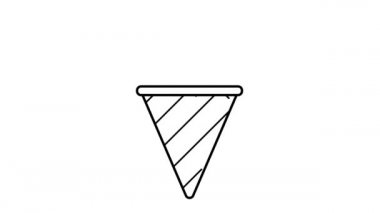 Dondurmalı animasyon. Logo için yiyecek ikonu. Tatil ve parti için tatlı. Kafe, restoran, şekerleme için dinamik, minimal web tasarımı. Menü için resim. Kendi kendine bir sınır çiziyor. 2B düz. 
