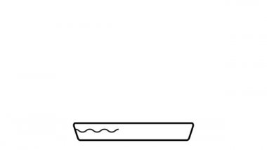 Turta animasyonu. Logo için yiyecek ikonu. Kafe, restoran, şekerleme için dinamik, minimal web tasarımı. Doğum günü için tatlı, tatil, parti. Menü için resim. Kendi kendine bir sınır çiziyor. 2B düz.