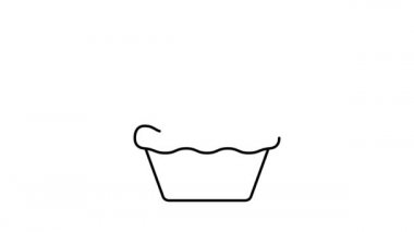 Kek animasyonu. Logo için yiyecek ikonu. Kafe, restoran, şekerleme için dinamik, minimal web tasarımı. Doğum günü için tatlı, tatil, parti. Menü için resim. Kendi kendine bir sınır çiziyor. 2B düz.