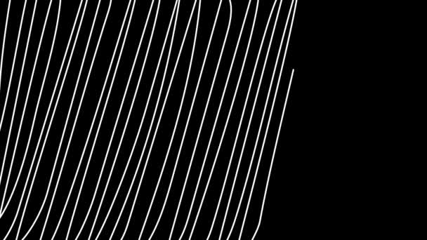 Ligne Blanche Brillante Sur Fond Sombre Auto Dessin Animation Ligne — Video