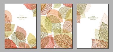 Sonbahar yapraklı çiçek vektör şablonları. Tatil posterleri, tebrik kartları, kapaklar, afişler, davetiyeler için ekin baskısı. Doğal moda tasarımı. Mevsimsel desenli arka planlar. Botanik Sanatı.