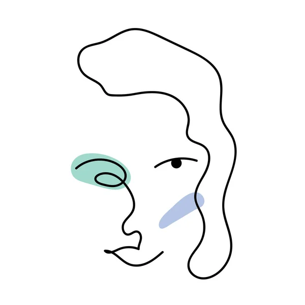 Absztrakt vonal művészet arc festészet kortárs portré — Stock Vector