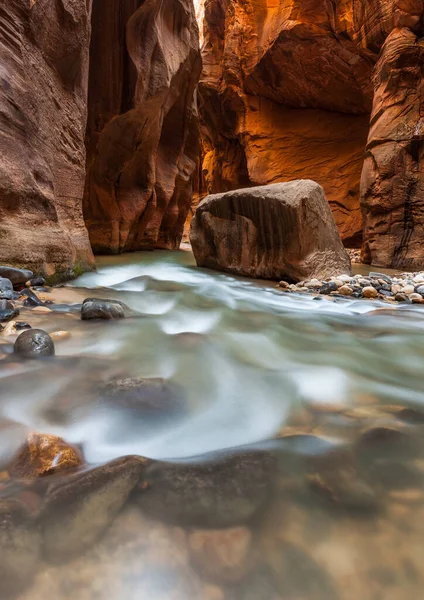 Rock River Flow Narrows Zion National Park Utah — Fotografia de Stock