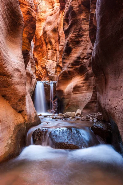 Trilha Canyon Kanarra Creek Slot Parque Nacional Zion — Fotografia de Stock