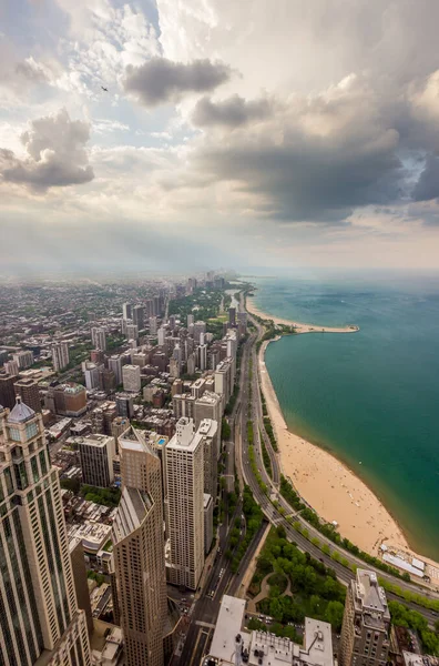 Chicago Skyline Meer Michigan Van Boven — Stockfoto