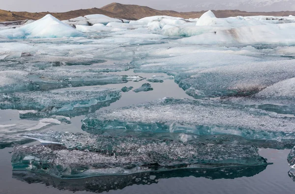 Góry Lodowe Lagunie Lodowcowej Jokulsarlon Islandia — Zdjęcie stockowe