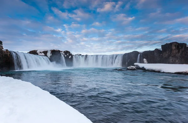 Годафос Падає Взимку Ісландія — стокове фото