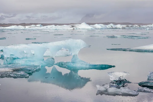 Góry Lodowe Lagunie Lodowcowej Jokulsarlon Islandia — Zdjęcie stockowe