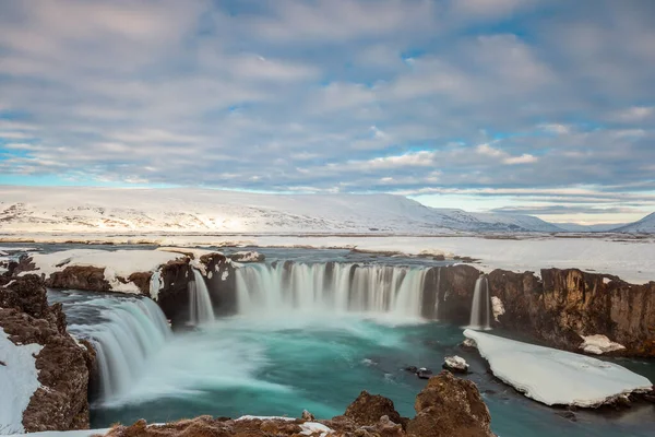 Годафос Падає Вранці Ісландія — стокове фото