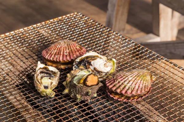 fresh seafood barbecue - Oyster and scallop grill