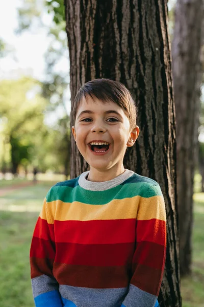 Portrait Young Cute Boy Laughing — Stock Photo, Image