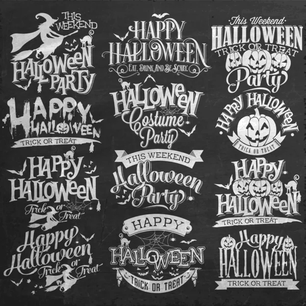 Kadife tahtadaki Kaligrafi ve Tipografik Tasarım Elementleri Cadılar Bayramı Dekorasyonu