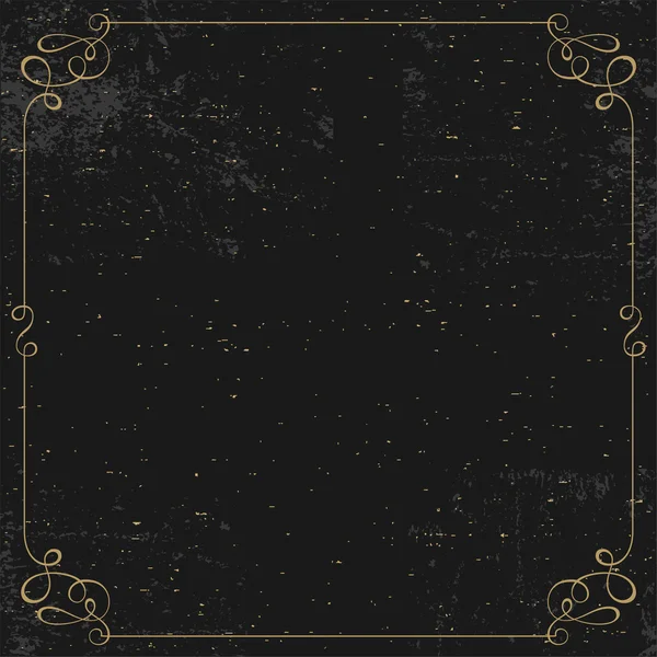 Vintage gold background antique frame on black — Stok fotoğraf