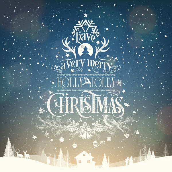 Mają bardzo Wesołych Holly Jolly Christmas, tło typograficzne — Zdjęcie stockowe