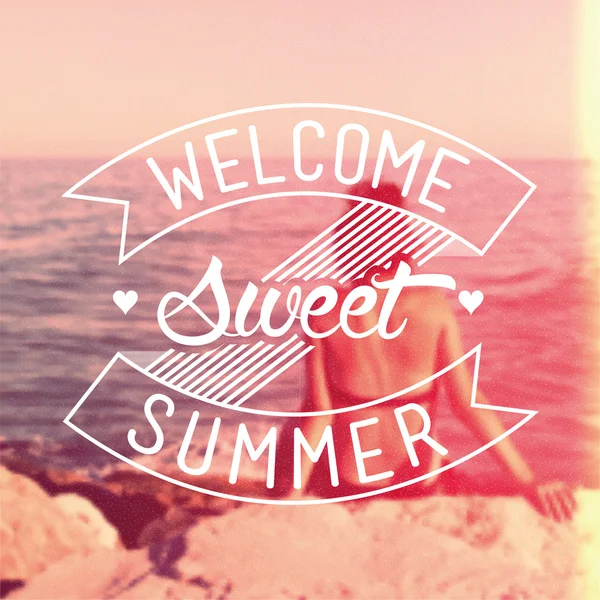 Welcome Sweet Summer Vintage Background — Stock Photo, Image