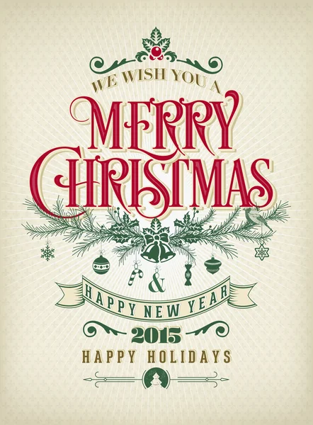 Kerstmis en Nieuwjaar typografische achtergrond — Stockfoto