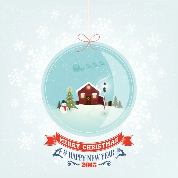Jul och nyår bakgrund med christmas ball — Stockfoto