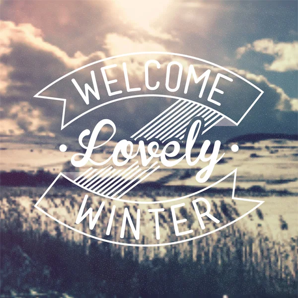 Welcome Lovely Winter Vintage Background — Stock Photo, Image