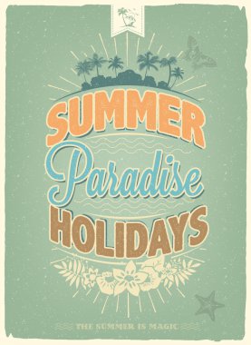 Retro yaz Paradise tatil Poster