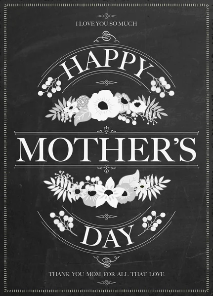 Vintage gelukkig moeders dag typografische achtergrond — Stockvector