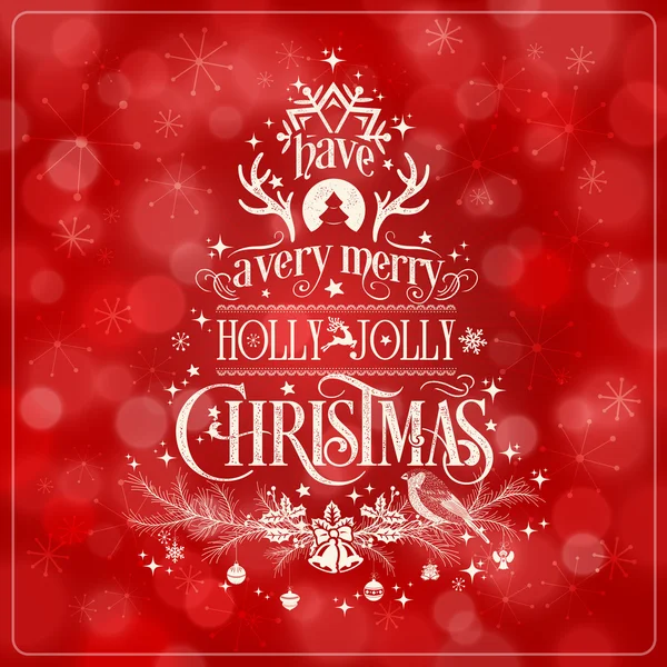 Have A Very Merry Holly Jolly Christmas Background — Stock Vector