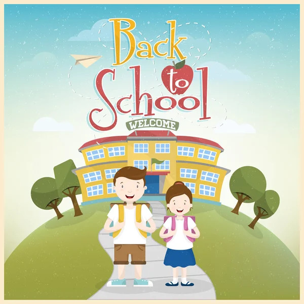 Welcome Back to School Background — Stock Vector