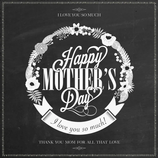 Vintage Happy Mothers's Day Typographical Background — Stock Vector