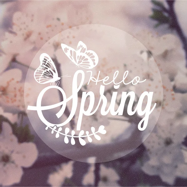 Hallo Frühling Jahrgang Hintergrund — Stockvektor