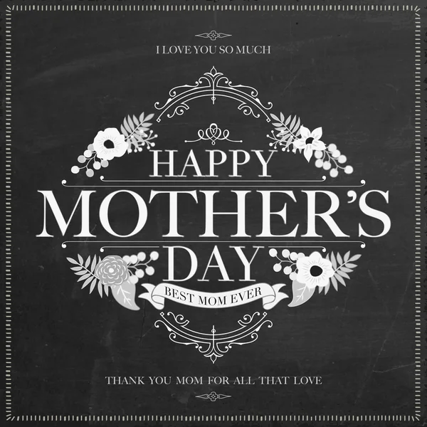 Vintage Happy Mothers's Day Typographical Background — Stock Vector