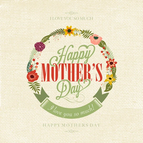 Happy Mothers Day greeting card — Stock Vector