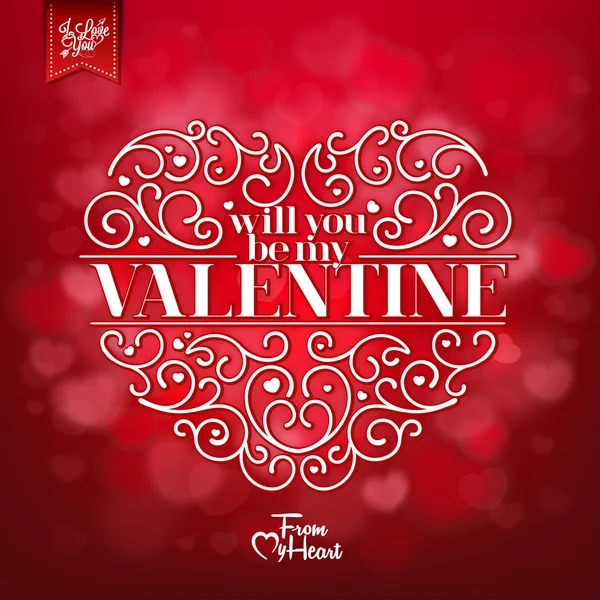 День святого Валентина фон с нарисованным сердцем — стоковый вектор