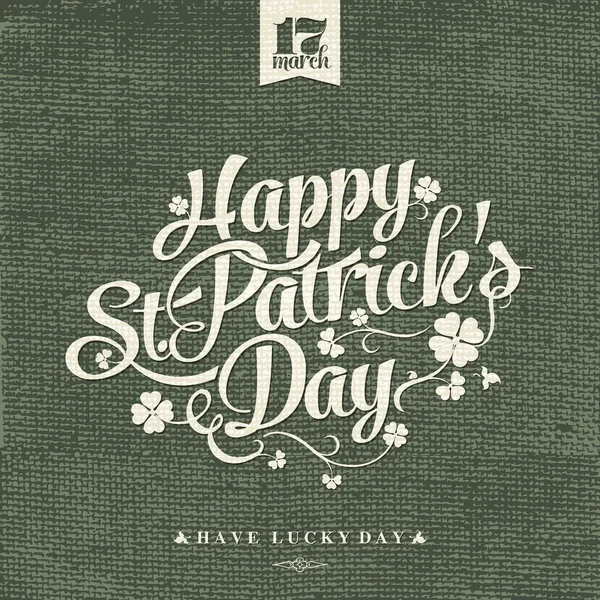 Saint Patrick de dag typografische achtergrond — Stockvector