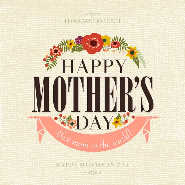 Vintage Happy Mother's Day Fond typographique — Image vectorielle