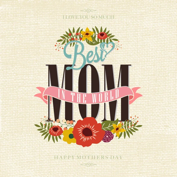 Happy Mothers Day typografische achtergrond — Stockvector