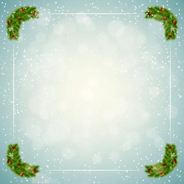 有雪花的圣诞背景和文字的地方 — 图库矢量图片