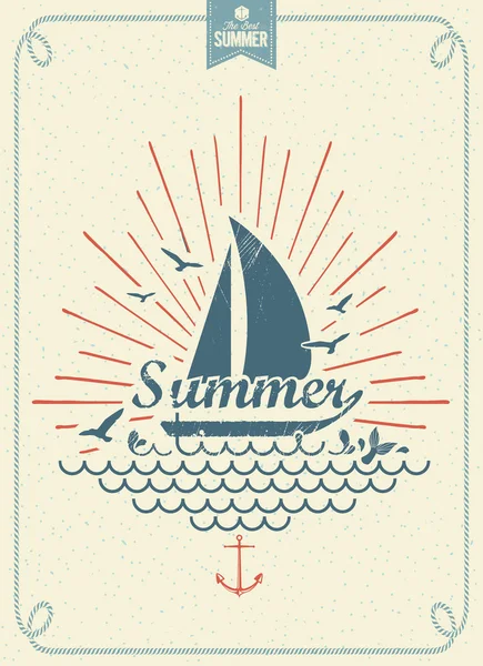 Tiempo de verano Vintage Fondo — Vector de stock