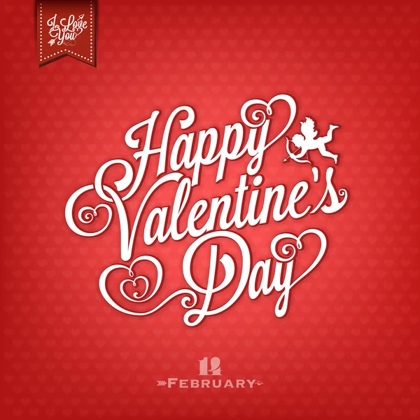 Set Of Happy Valentine's Day - Typographical Background — Stock Vector