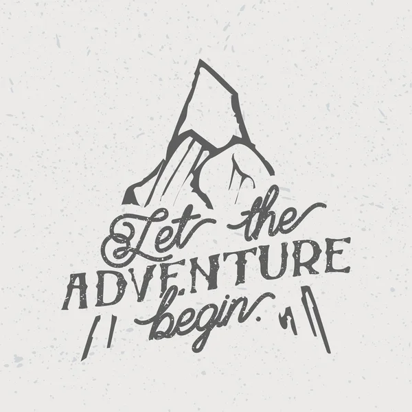ヴィンテージのイラスト - 冒険を始めましょう — ストックベクタ