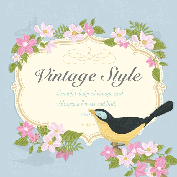 Primavera Vintage Vector fundo — Vetor de Stock