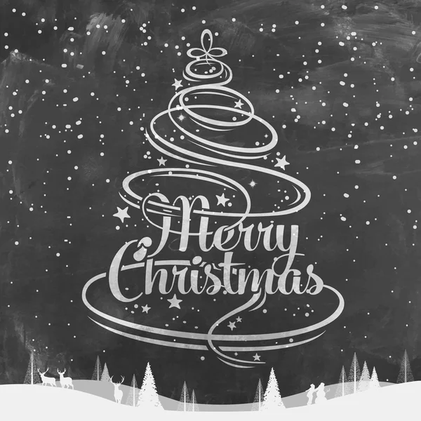Natale Calligraphic sfondo Formato albero di Natale — Vettoriale Stock