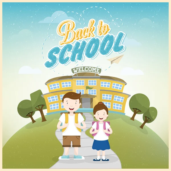 Welcome Back to School card — Stock Vector