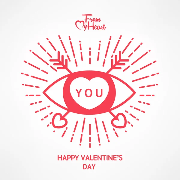 Creatieve Valentijnsdag achtergrond - Eye hou van je — Stockvector