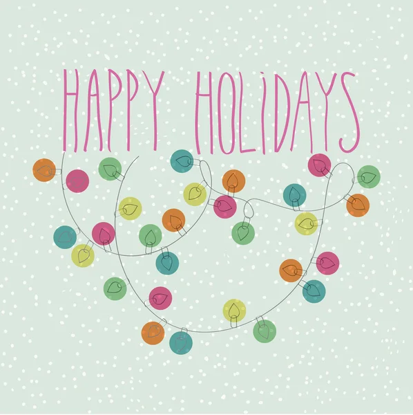 Happy Holidays Doodle kaart — Stockvector