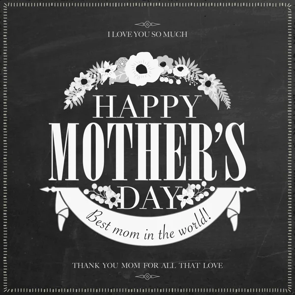 Vintage Happy Mother 's Day typographischer Hintergrund — Stockvektor