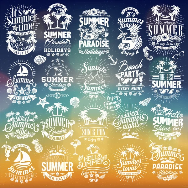 Éléments rétro pour les conceptions calligraphiques d'été — Image vectorielle