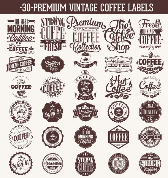 Set de etiquetas de café retro vintage — Vector de stock
