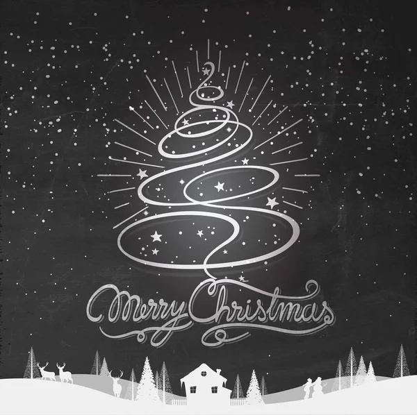 Merry Christmas typografische achtergrond — Stockvector