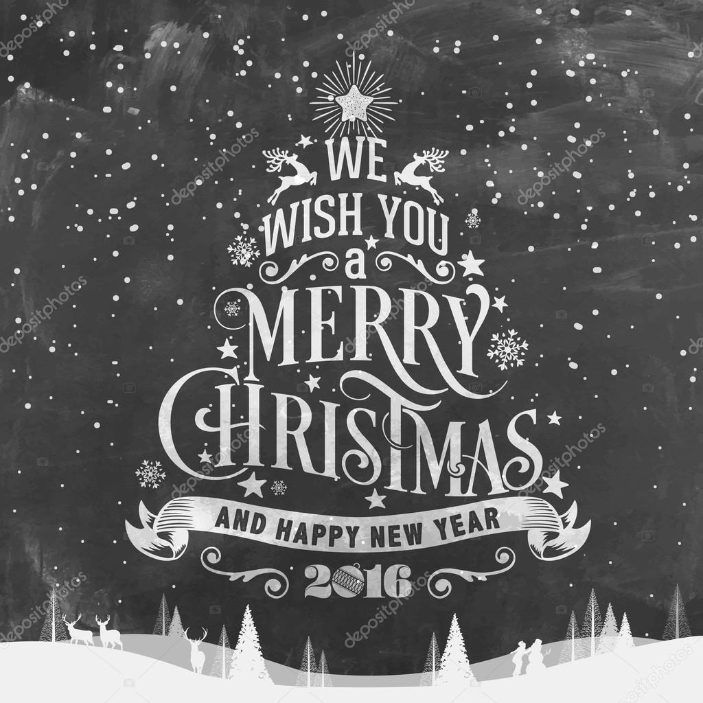 We Wish You A Merry Christmas And Happy New Year Background Vector Image By C Melindula Vector Stock