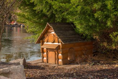 Vahşi ördekler için ahşap ev